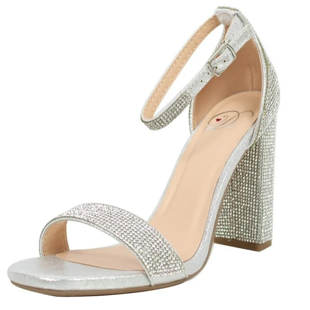 Delicious Silver Rhinestone Heels